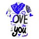 thumbnail image 4 of Camisas Casuales de los Hombres Día de San Valentín Impreso Manga Corta Solapa, Poliéster Ligero para el Ocio de Primavera Verano Y Uso Diario, 4 of 9