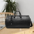 thumbnail image 6 of Leather Duffle Bag Large Capacity Multifunction Shoulder Handbag Luggage Bag Black, 6 of 8