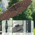 thumbnail image 5 of Autlaycil 10ft Patio Umbrellas 32 Solar LED Lights Outdoor Market Umbrella with Tilt Crank, Solar Umnrella - Brown, 5 of 6