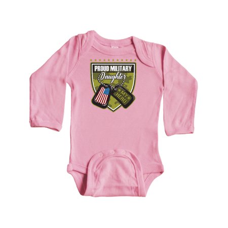 

Inktastic Proud Military Daughter Soldier Hero Gift Baby Girl Long Sleeve Bodysuit