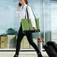 thumbnail image 5 of FORMRS Canvas Laptop Tote Bag for Women with 15.6" Computer Compartments Shoulder Handbag, Green Martini Glass, 5 of 7