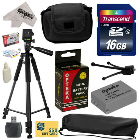 Best Value Kit for Canon PowerShot G1X G16 G15 SX50HS SX40HS SX50 SX40 HS Digital Camera with 16GB SDHC Card, Reader, Opteka NB-10L 1800mAh Battery, Case, Tripod, Cleaning (Best Value Point And Shoot Camera)