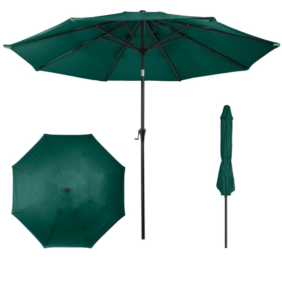 Pure Garden 10FT Patio Umbrella - Auto Tilt and Vented Canopy (Hunter Green)