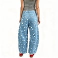 thumbnail image 4 of Polka Dot Jeans Women Y2K Low Rise Baggy Denim Pants Vintage Wide Leg Jeans Streetwear, S, 4 of 6