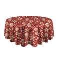 thumbnail image 5 of Red Christmas Gingerbread and Mitten Pattern Round Tablecloth 60"x60",Wrinkle Wipeable Table Cloth for Kitchen Dining Room Picnic Patio Party, 5 of 6