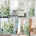 thumbnail image 6 of Watercolor Ombre Green Leaf Fabric Shower Curtain Plant Washable Shower Curtains for Bathroom, Waterproof Bath Curtain with Hooks Home Decor 72x72in, 6 of 8