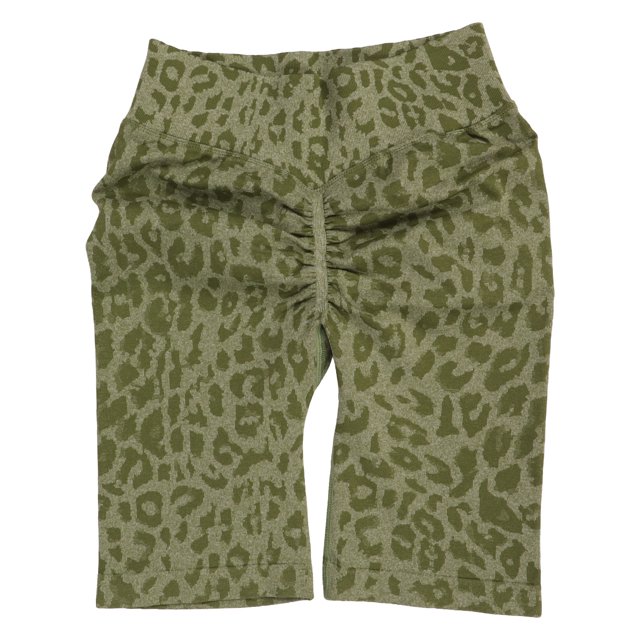 Pantalones cortos de yoga, pantalones cortos de yoga, pantalones cortos de yoga con cintura ancha y levantamiento de glúteos, pantalones cortos de yoga con estampado de leopardo, diseñados a medida