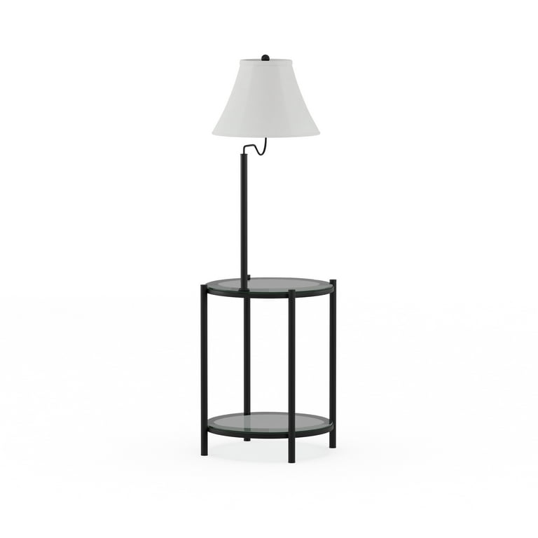 Mainstays Glass End Table Floor Lamp, Matte Black - Walmart.com