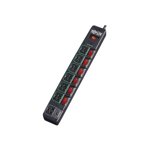 Tripp Lite 7 Outlet (6 Individually Controlled) Surge Protector Power Strip, 6ft Cord, Black, Lifetime Limited Warranty & $25K Insurance (TLP76MSGB)