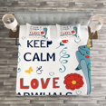 thumbnail image 3 of Ambesonne Narwhal Quilted Bedspread Set 3 Pcs, Pop Culture Phrase, King Size, Multicolor, 3 of 3