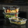 thumbnail image 2 of Brilliance Glass Storage 4.7-Cup Food Containers with Lids Set of 3 Clear, 2 of 5