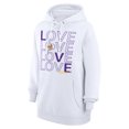 thumbnail image 2 of Women's G-III 4Her by Carl Banks  White Minnesota Vikings Love Graphic Pullover Hoodie, 2 of 5