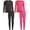 Hot Pink/Charcoal, variant on Sweet & Sassy Girls’ Thermal Underwear Set – 2 Piece Waffle Knit Top and Long Johns (2T-16)