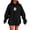 Black, variant on Women Hoodies Halloween Unisex Cute Little Ghost Print Sweatshirt Long Sleeve Pullover Tops Fall Winter Warm Apparel Black L
