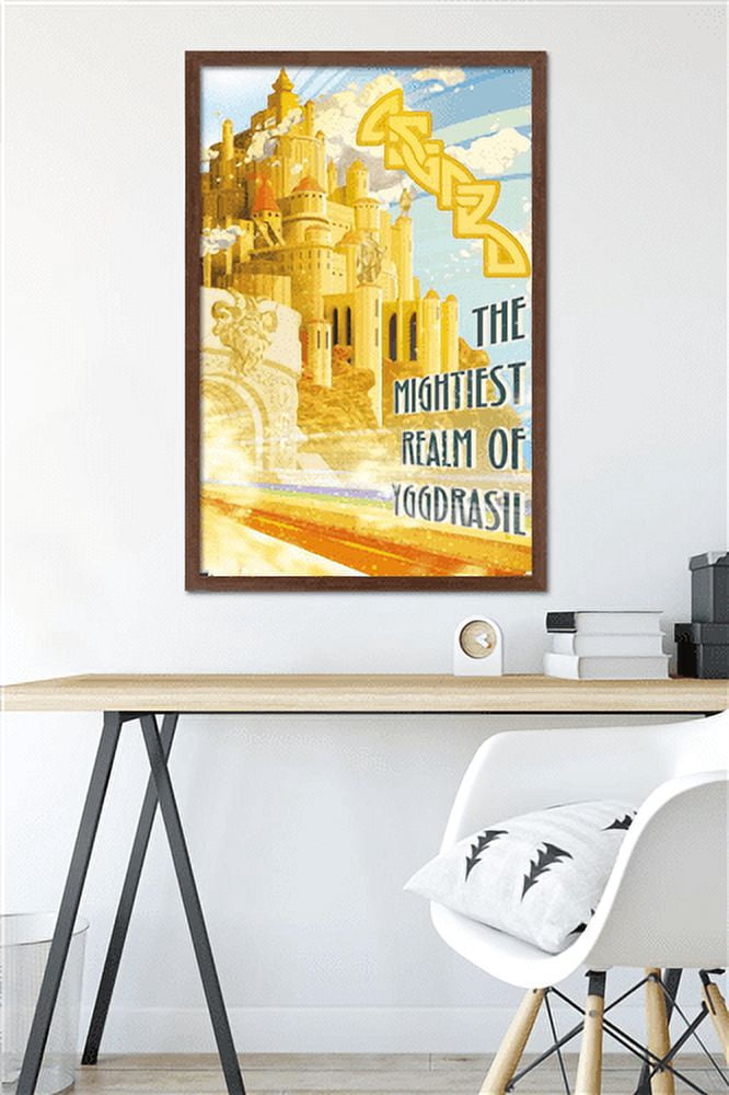 Marvel: Hero Lands - Asgard Wall Poster, 22.375" x 34" Framed
