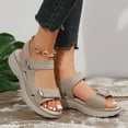 thumbnail image 5 of Clearance Wedge Sandals for Women, Xunlbb Women's Fashion Casual Spring New Beach Open Toe Thick-Soled Sandals(Beige,Size:36), 5 of 8