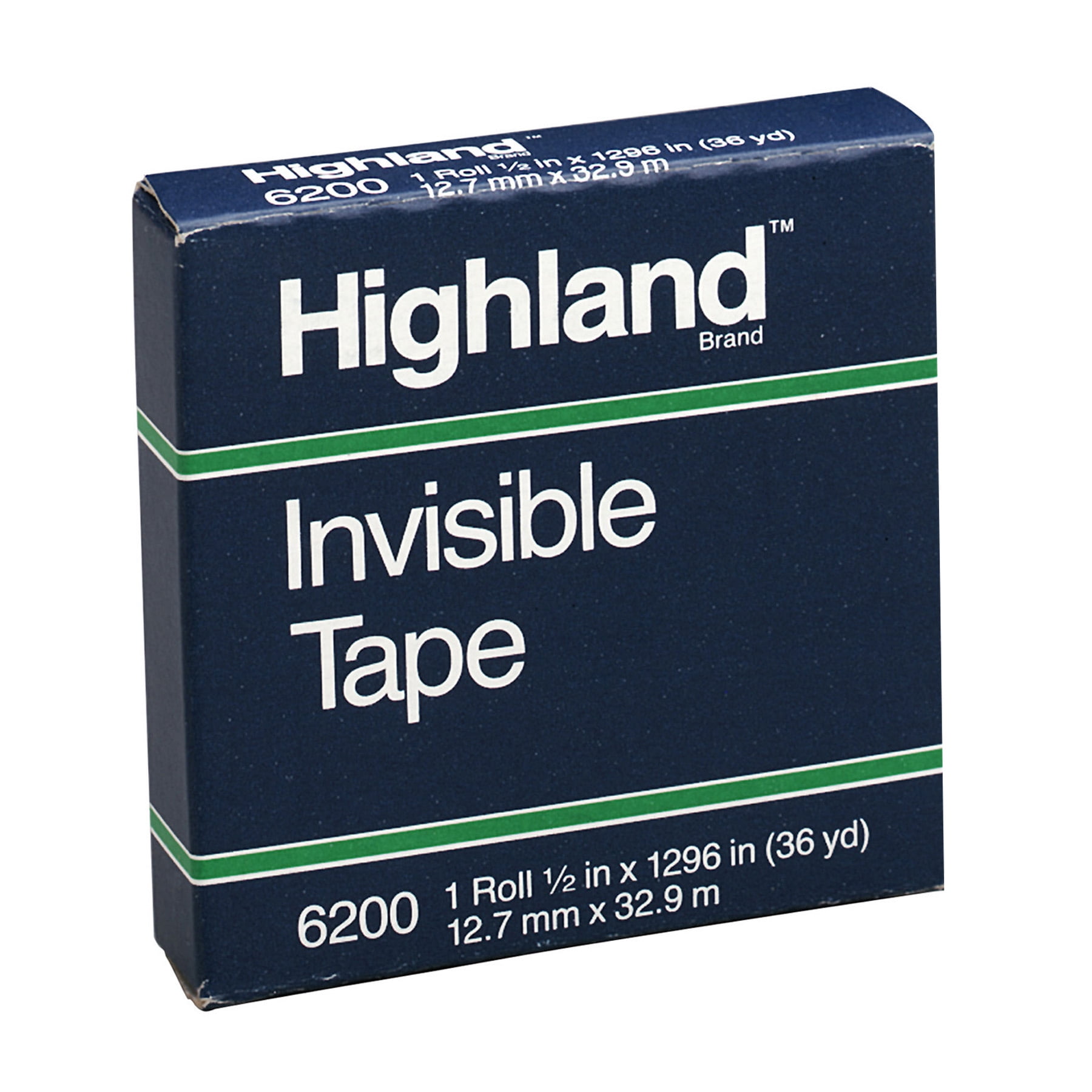 Highland Invisible Tape, 1/2" x 1296", 12 Rolls
