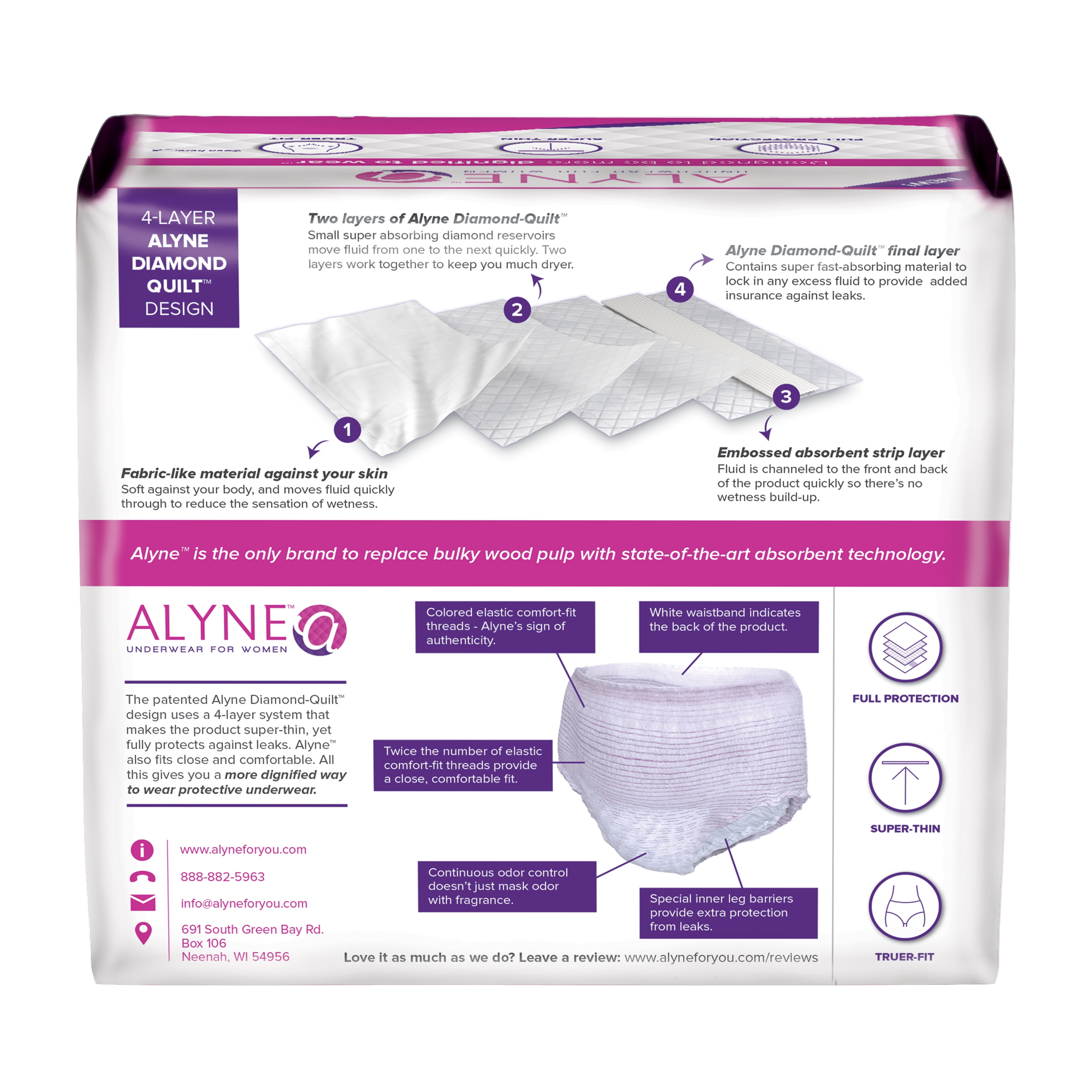 Alyne Briefs, Thin Disposable Adult Incontinence Underwear for