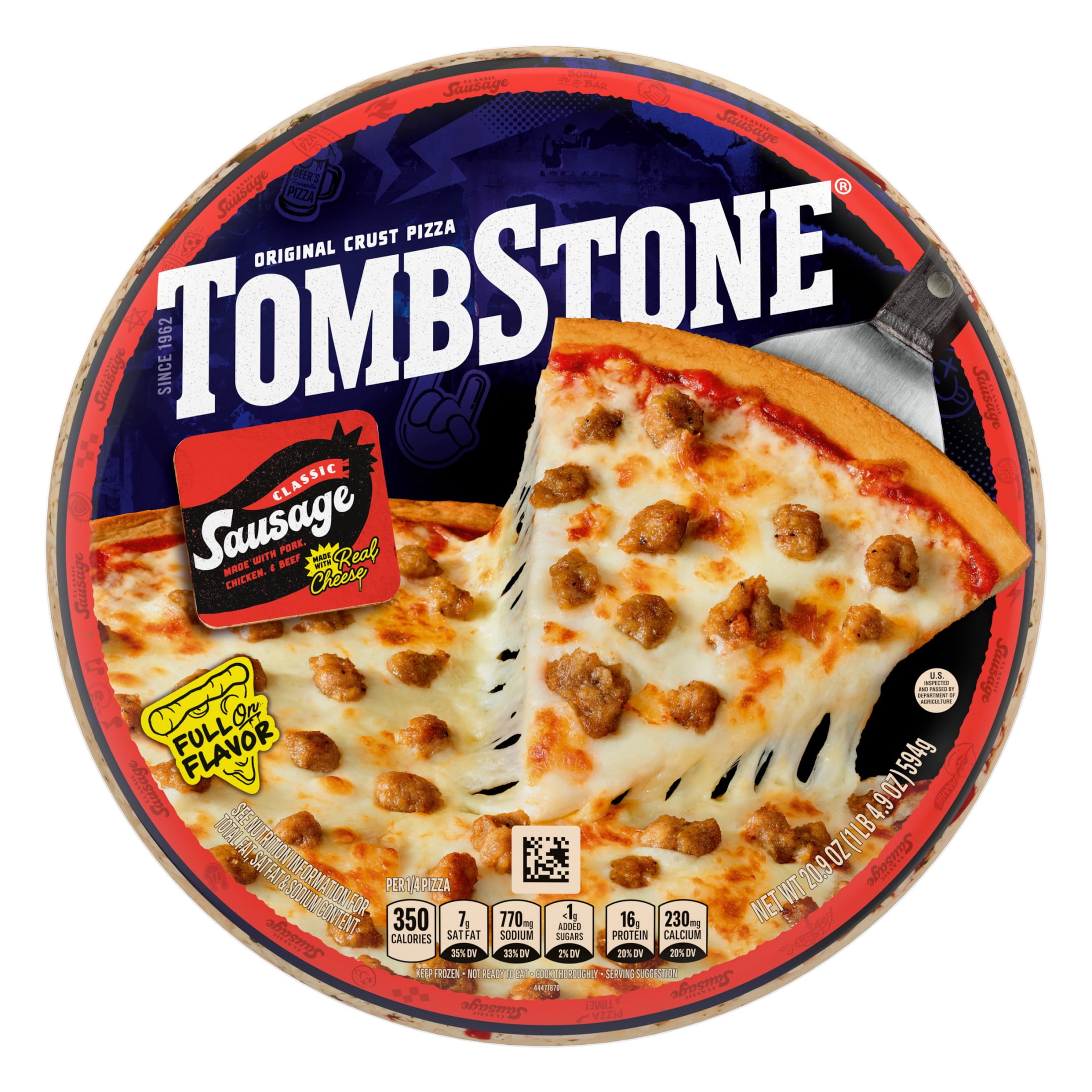 Tombstone Sausage, Original Thin Crust Pizza with Zesty Tomato Sauce, 20.9 oz (Frozen)​