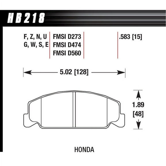 Hawk Brake Brake Pad Front Honda Blue Compound