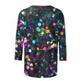 thumbnail image 4 of Plus Size Womens Tops Fashion Glitter Print 3/4 Sleeve T Shirts Going Out Casual Basic Tees Blouses, 4 of 5