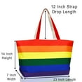 thumbnail image 3 of DALIX Rainbow Tote Bag with Zippered Top, 3 of 4