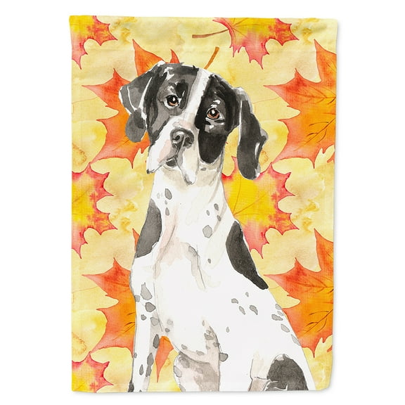 Carolines Treasures CK1843CHF Fall Leaves English Pointer Flag Canvas House Size  Large multicolor