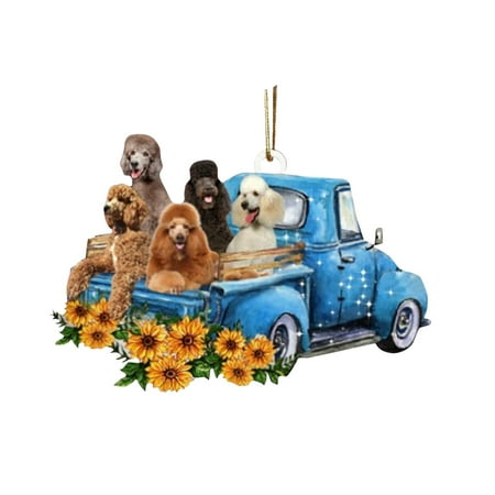 

Christmas Decorations Indoor Kitchen Wall Decor 3D Cute Car Dog Pendant Ornaments Hanging Ornament