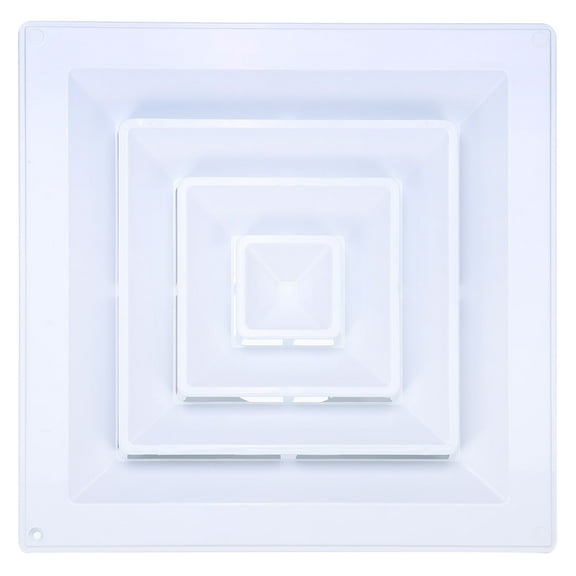 Uxcell Square Air Vent 13.8 x 13.8 inch, 1pcs Plastic Air Return Grille with Square-to-Round Adapter, White