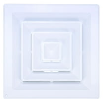 Uxcell Square Air Vent 13.8 x 13.8 inch, 1pcs Plastic Air Return Grille with Square-to-Round Adapter, White