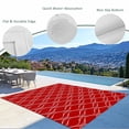 thumbnail image 3 of Red White Stripes Outdoor Rug 4x6 Ft - Reversible Patio Rug Outdoor Camping Rugs, Simple Geometric Modern Monochrome Washable Indoor Outdoor Area Rugs, Non-Slip Outdoor Carpet Runner for Deck/Porch, 3 of 8