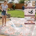 thumbnail image 6 of Micgeek Boho 6x9 Area Rugs for Living Room, Floral Non-Slip Washable Rug for Bedroom Home Decor Carpet, Farmhouse Dining Room Office Throw Rugs, Pink, 6 of 7