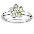 thumbnail image 1 of 925 Sterling Silver Peridot Flower Stackable Ring Stone Gemstone Birthstone August, 1 of 8