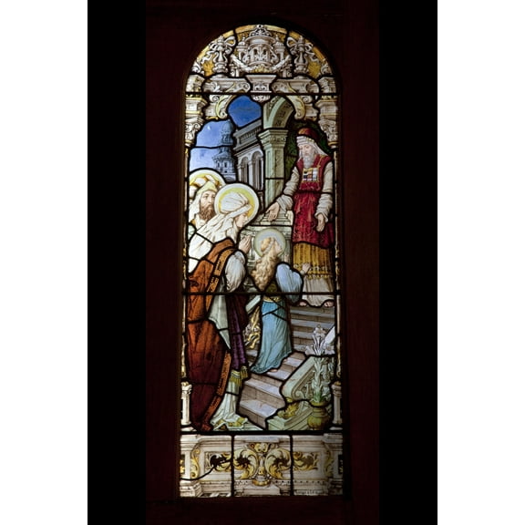 Print: Stained Glass Window, Cathedral Of The Immaculate Conception