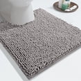 thumbnail image 2 of Alfombra de baño en forma de U, alfombra de baño de contorno peludo súper suave para el piso del baño, esponjosa, absorbente de agua, antideslizante, lavable a máquina, secado rápido, 2 of 5