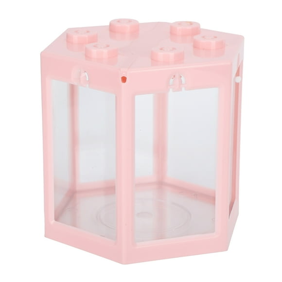 Decoration Small Hex Shape Fish Tank Desktop Plastic Fish Aquarium Decoration for Office/Home