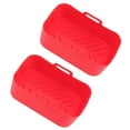 thumbnail image 4 of Air Oven Silicone Pot, Rectangular Heat Resistant Air Oven Basket And Mat No BPA 2 Sets  For Kitchen Black,Red,Blue,Grey, 4 of 8