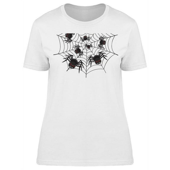 Spiders On Web T-Shirt Women -Image by Shutterstock, Female Medium