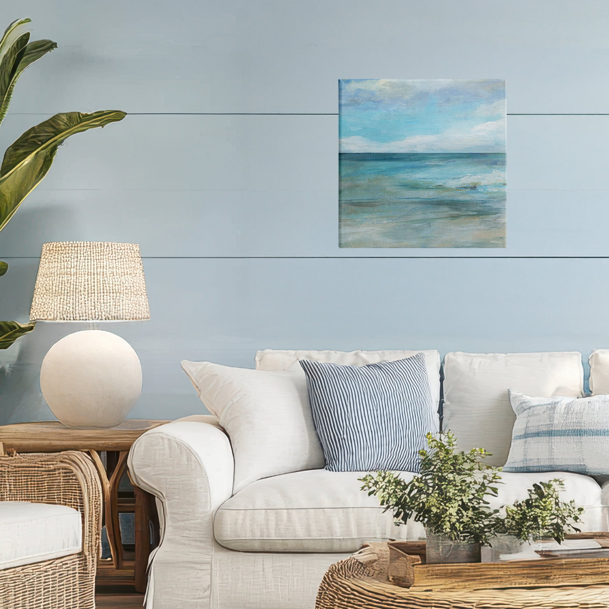 Stupell Industries Aqua Ocean Horizon Abstract Canvas Wall Art, design by Carol Robinson