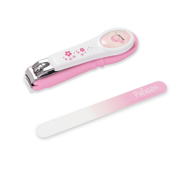 PAFASON Baby Safety Nail Clipper Cutter Trimmer with Nail Catcher and Baby Glass Nail File, Czech Float Glass, Stainless Steel Ideal for Young Children Infant, Newborns Toddlers