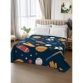 thumbnail image 2 of Sports Theme Twim XL Size Flat Sheet, Wrinkleproof & Fadeproof Cooling Flat Bed Sheet Only, Cartoon Soccer Baseball Basketball Star Blue Breathable Soft Bedding Top Sheets 66 x 102 Inches, 2 of 8