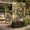Wood Grain, variant on AwayHome 73"H x 47"W x 16"D Black Galvanized Metal Slatted Outdoor Privacy Planter Box with Trellis and Wheels