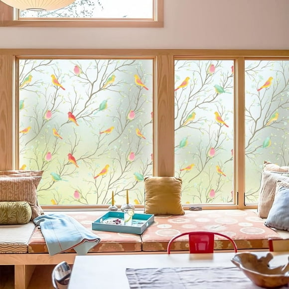 Privacy window film, stained glass window film, non-sticky static absorbent window film, decorative frosted glass window film
