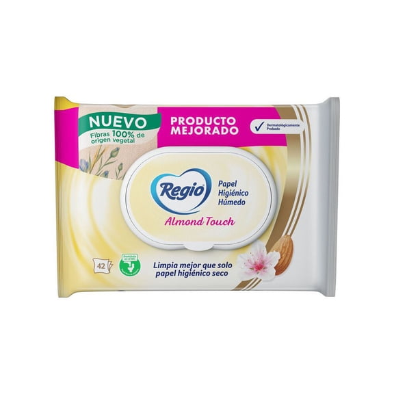 Papel higiénico húmedo Regio Almond Touch paquete con 42 hojas