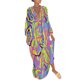 thumbnail image 1 of Gibobby Vestidos para Mujer Casuales Vestido a media pierna con botones y estampado floral de manga larga con cuello en V casual para mujer(Amarillo,CH), 1 of 5