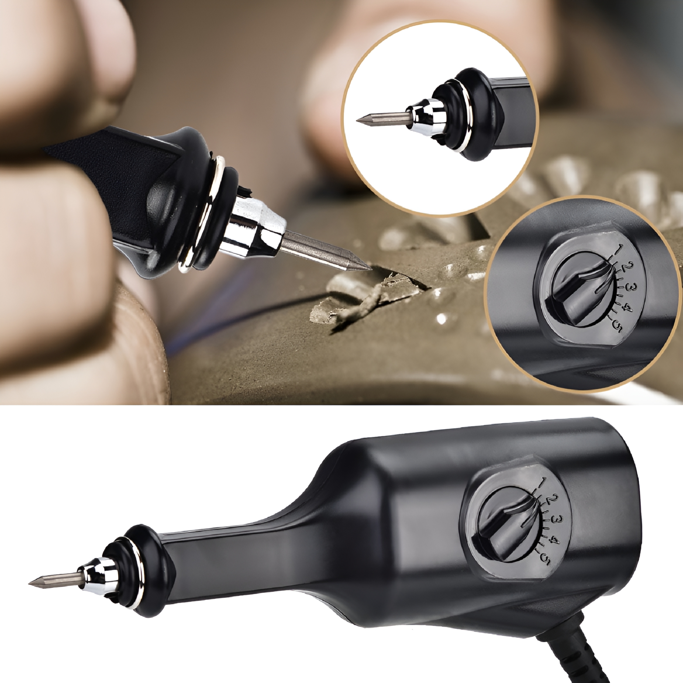 EXLEAF 2026 New Electric Engraver Engraving Lettering Pen Jewelry Making Tool Eu 220V for Metal,Wood,Glass,Leather,Diy Crafts,Home Projects