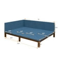 thumbnail image 7 of Full Size Daybed, Linen Fabric Upholstered Sofa Bed with Underbed Storage Space & Backrest, Sturdy Wood Daybed Frame for Bedroom, Living Room, Easy Assembly, Blue, 7 of 7