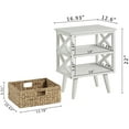 thumbnail image 4 of eHemco X-Side Mid-Century Modern Nightstand End Table with Storage Shelf and Wicker Basket, White, 4 of 5