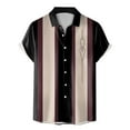thumbnail image 4 of Mens Bowling Shirts 1950s Casual Short Sleeve Button Up Contrast Shirt Summer Color Block Cuban Shirts Black XXL, 4 of 4