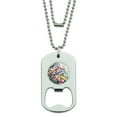 thumbnail image 1 of Rainbow Colorful Geckos Lizards Military Dog Tag Bottle Opener Pendant, 1 of 4
